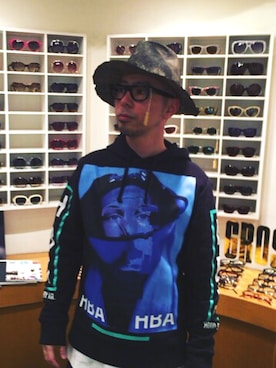 「HBA（フードバイエアー）のアイテム」を使った、福さん（メンズ・172cm）の夏コーディネート