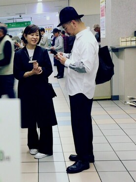 「COMME des GARCONS SHIRT（コムデギャルソンシャツ）のアイテム（シャツ/ブラウス、ホワイト系）」を使った、福さん（メンズ・172cm）の夏コーディネート