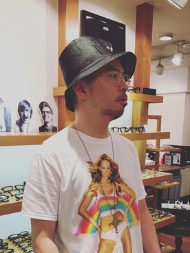 「http://mariahpride.comのアイテム（Tシャツ/カットソー、ホワイト系）」を使った、福さん（メンズ・172cm）の夏コーディネート