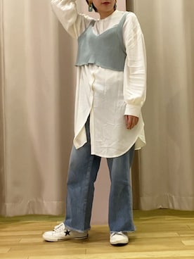 「ビスチェ×デニム」｜ちあきさん（レディース・155cm）の春コーディネート