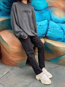 「BALENCIAGA（バレンシアガ）のアイテム（スウェット、ブラック系）」を使った、しおさん（レディース・170cm）の秋コーディネート