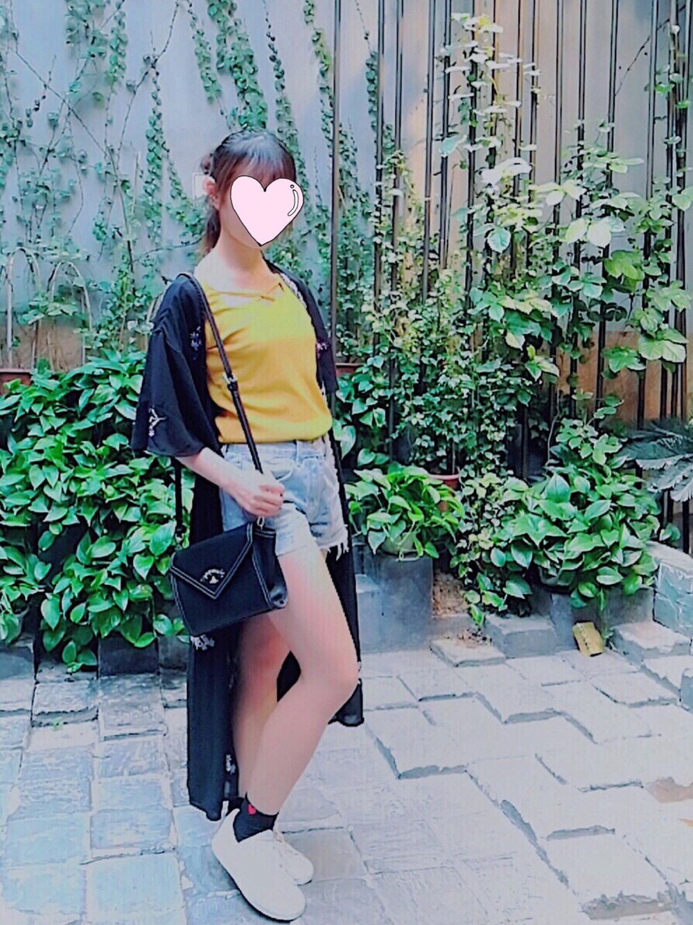 「夏コーデ、今日のコーデ、nice claup、one way、SPAO」｜「one wayのアイテム（トップス、イエロー系）」を使った、Akinya_kirakira さん（レディース・155cm）の夏コーディネートの1枚目の写真