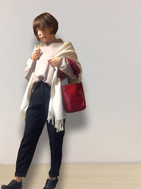 「ゆるニット」｜「アイテム（ブーティ）」を使った、(小)さん（レディース・155cm）の冬コーディネート