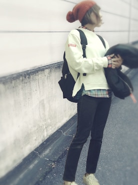 「MILKFED.（ミルクフェド）のアイテム（その他アウター）」を使った、(小)さん（レディース・155cm）の冬コーディネート
