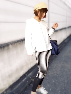 「notch.（ノッチ）のアイテム（ハンチング/ベレー帽）」を使った、(小)さん（レディース・155cm）の春コーディネート
