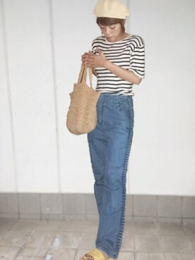 「notch.（ノッチ）のアイテム（ハンチング/ベレー帽）」を使った、(小)さん（レディース・155cm）の夏コーディネート