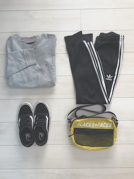 「PLACES+FACES（プレイシーズフェイシーズ）のアイテム（バッグ）」を使った、もちむらさん（メンズ・172cm）の夏コーディネート