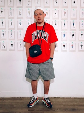 「PORTER（ポーター）のアイテム（アクセサリー）」を使った、RYAN Zさん（メンズ・176cm）の夏コーディネート