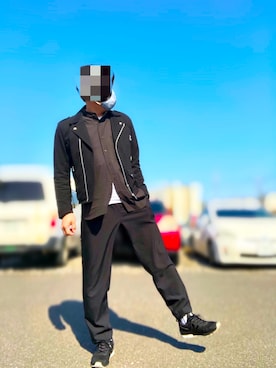 「BEAMS（ビームス）のアイテム（ライダースジャケット）」を使った、HIRO#NKさん（メンズ・177cm）の春コーディネート