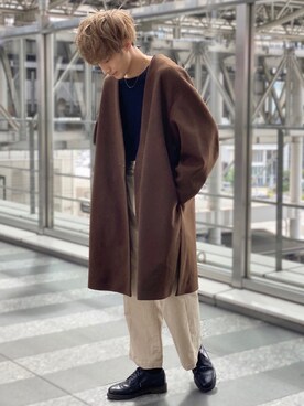 フォーマルスーツ 小物を使った ノーカラーコート の人気ファッションコーディネート Wear