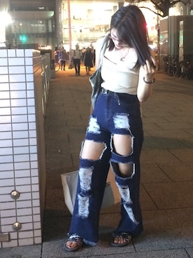 理香子さん（レディース・158cm）の夏コーディネート