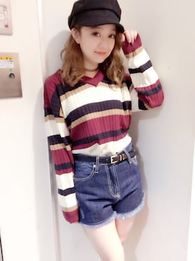 「アイテム（キャスケット）」を使った、onewayさん（レディース・150cm）の秋コーディネート