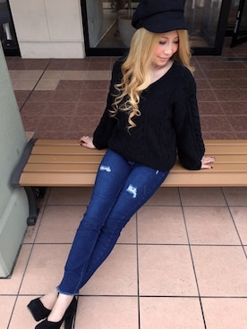 「アイテム（キャスケット）」を使った、onewayさん（レディース・158cm）の秋コーディネート