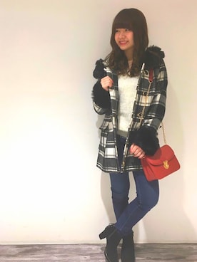 「one way（ワンウェイ）のアイテム（ダッフルコート）」を使った、onewayさん（レディース・156cm）の秋コーディネート