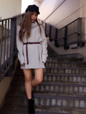 「アイテム（キャスケット）」を使った、onewayさん（レディース・156cm）の秋コーディネート