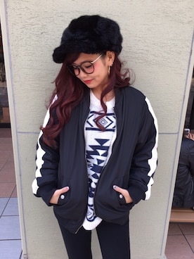 「アイテム（キャスケット）」を使った、onewayさん（レディース・164cm）の秋コーディネート