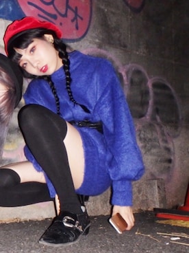 「アイテム（ハンチング/ベレー帽、レッド系）」を使った、onewayさん（レディース・160cm）の秋コーディネート