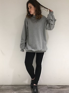 「one way（ワンウェイ）のアイテム（スウェット）」を使った、onewayさん（レディース・164cm）の冬コーディネート