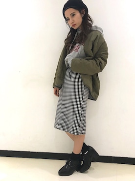 「bye bye（バイバイ）のアイテム」を使った、onewayさん（レディース・160cm）の冬コーディネート