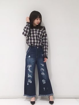「one way（ワンウェイ）のアイテム（パンツ）」を使った、onewayさん（レディース・160cm）の春コーディネート