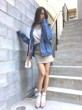 「one way（ワンウェイ）のアイテム（デニムジャケット）」を使った、onewayさん（レディース・167cm）の春コーディネート