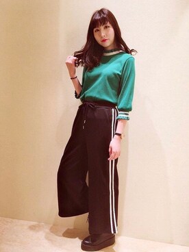 「one way（ワンウェイ）のアイテム（パンツ）」を使った、onewayさん（レディース・164cm）の春コーディネート