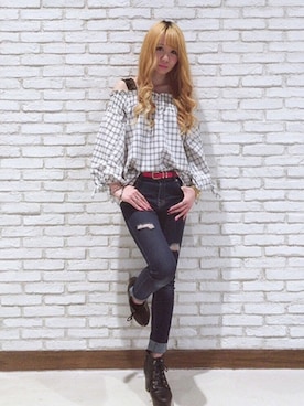 「アイテム（タンクトップ）」を使った、onewayさん（レディース・162cm）の春コーディネート