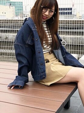 「one way（ワンウェイ）のアイテム（デニムジャケット）」を使った、onewayさん（レディース・160cm）の春コーディネート