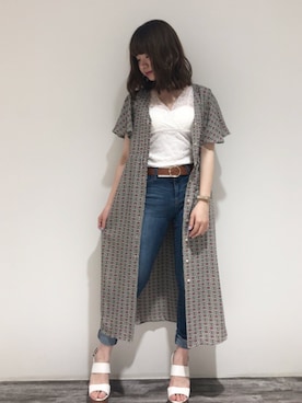 「one way（ワンウェイ）のアイテム（パンツ）」を使った、onewayさん（レディース・160cm）の夏コーディネート