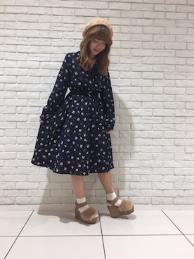 「one way（ワンウェイ）のアイテム（シャツワンピース）」を使った、onewayさん（レディース・160cm）の秋コーディネート