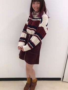 「one way（ワンウェイ）のアイテム」を使った、onewayさん（レディース・160cm）の冬コーディネート