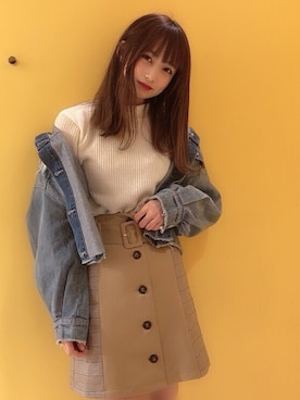 「one way（ワンウェイ）のアイテム（デニムジャケット）」を使った、onewayさん（レディース・164cm）の春コーディネート