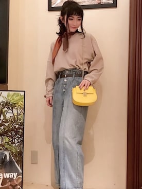 「one way（ワンウェイ）のアイテム（バッグ）」を使った、onewayさん（レディース・160cm）の春コーディネート