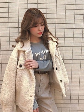 「one way（ワンウェイ）のアイテム（ノーカラージャケット）」を使った、onewayさん（レディース・160cm）の冬コーディネート