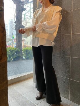 「one way（ワンウェイ）のアイテム（トップス）」を使った、onewayさん（レディース・153cm）の冬コーディネート