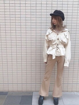 「one way（ワンウェイ）のアイテム（トップス）」を使った、onewayさん（レディース・155cm）の春コーディネート