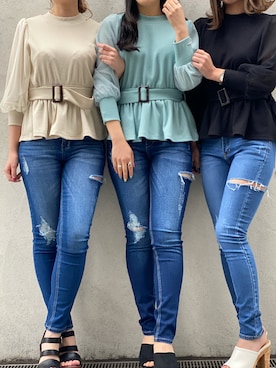 「one way（ワンウェイ）のアイテム（パンツ）」を使った、onewayさん（レディース・160cm）の春コーディネート