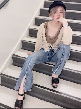 「one way（ワンウェイ）のアイテム（サンダル）」を使った、onewayさん（レディース・160cm）の春コーディネート