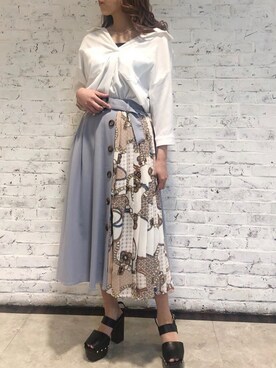 「one way（ワンウェイ）のアイテム（サンダル）」を使った、onewayさん（レディース・160cm）の春コーディネート