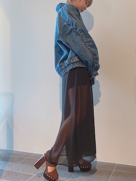 「one way（ワンウェイ）のアイテム（デニムジャケット）」を使った、onewayさん（レディース・156cm）の春コーディネート