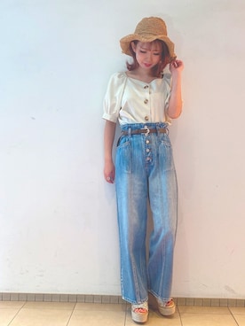 「one way（ワンウェイ）のアイテム（パンツ）」を使った、onewayさん（レディース・160cm）の春コーディネート