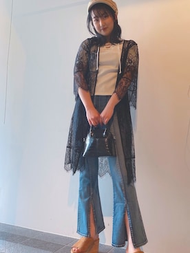 「one way（ワンウェイ）のアイテム（帽子）」を使った、onewayさん（レディース・160cm）の春コーディネート