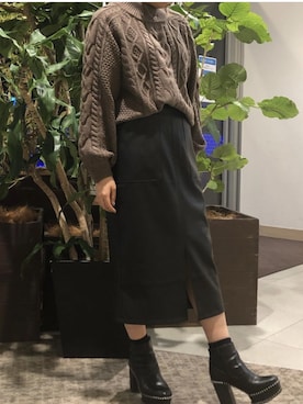 「ナロースカート」｜onewayさん（レディース・160cm）の秋コーディネート