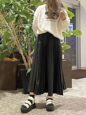 「one way（ワンウェイ）のアイテム（スウェット）」を使った、onewayさん（レディース・160cm）の秋コーディネート
