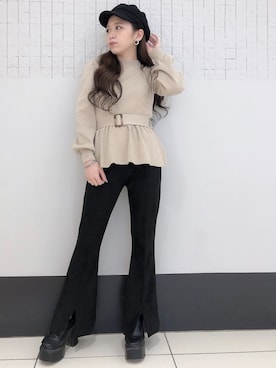 「one way（ワンウェイ）のアイテム（パンツ）」を使った、onewayさん（レディース・160cm）の秋コーディネート