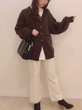 「one way（ワンウェイ）のアイテム（パンツ）」を使った、onewayさん（レディース・160cm）の冬コーディネート
