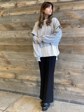 「one way（ワンウェイ）のアイテム（パンツ）」を使った、onewayさん（レディース・160cm）の冬コーディネート