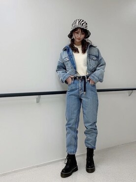 「one way（ワンウェイ）のアイテム（デニムジャケット）」を使った、onewayさん（レディース・160cm）の冬コーディネート