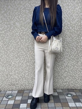 「NOMAE（ノーマエ）のアイテム（パンツ）」を使った、onewayさん（レディース・160cm）の春コーディネート