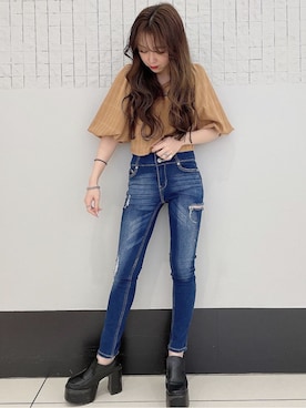 「one way（ワンウェイ）のアイテム（トップス）」を使った、onewayさん（レディース・160cm）の春コーディネート